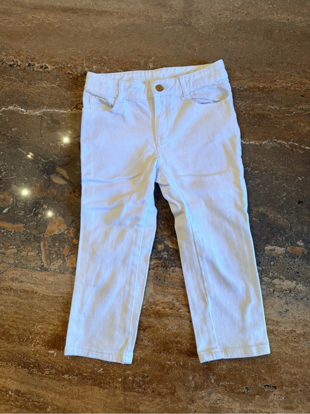 Janie and Jack Girls White Stretch Jean
